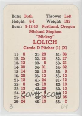 1967 APBA Baseball 1966 Season - [Base] #_MILO - Mickey Lolich [Poor to Fair]