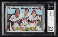 The Champs (Frank Robinson, Hank Bauer, Brooks Robinson) [BGS 5.5 EXC…