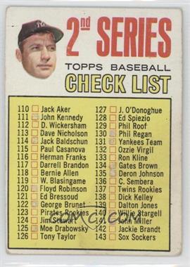 1967 Topps - [Base] #103.1 - 2nd Series Checklist (Mickey Mantle) (Period in #170 D. McAuliffe Well Defined) [Poor to Fair]