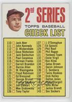 2nd Series Checklist (Mickey Mantle) (Period in #170 D. McAuliffe Well Defined)