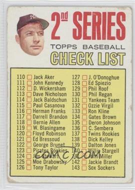 1967 Topps - [Base] #103.1 - 2nd Series Checklist (Mickey Mantle) (Period in #170 D. McAuliffe Well Defined) [Good to VG‑EX]