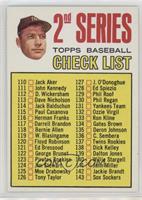 2nd Series Checklist (Mickey Mantle) (Period in #170 D. McAuliffe Well Defined)