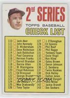 2nd Series Checklist (Mickey Mantle) (Period in #170 D. McAuliffe Well Defined)