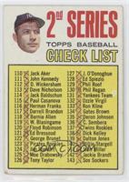 2nd Series Checklist (Mickey Mantle) (Period in #170 D. McAuliffe Streaked) [Po…