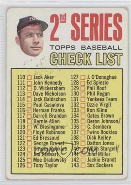 1967 Topps - [Base] #103.2 - 2nd Series Checklist (Mickey Mantle) (Period in #170 D. McAuliffe Streaked) [Good to VG‑EX]