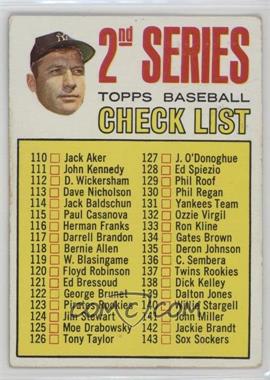 1967 Topps - [Base] #103.2 - 2nd Series Checklist (Mickey Mantle) (Period in #170 D. McAuliffe Streaked) [Good to VG‑EX]