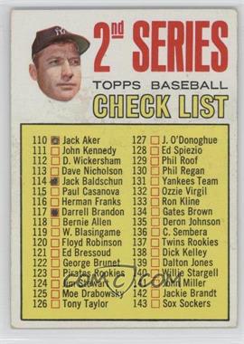 1967 Topps - [Base] #103.2 - 2nd Series Checklist (Mickey Mantle) (Period in #170 D. McAuliffe Streaked) [Poor to Fair]