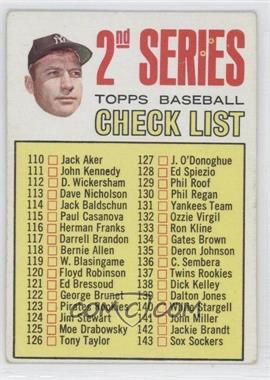 1967 Topps - [Base] #103.2 - 2nd Series Checklist (Mickey Mantle) (Period in #170 D. McAuliffe Streaked)