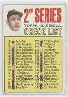 2nd Series Checklist (Mickey Mantle) (Period in #170 D. McAuliffe Streaked) [Po…