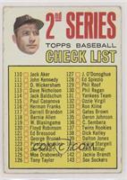 2nd Series Checklist (Mickey Mantle) (Period in #170 D. Mcauliffe streaked) [CO…