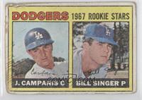 1967 Rookie Stars - Jimmy Campanis, Bill Singer [Poor to Fair]