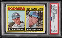 1967 Rookie Stars - Jimmy Campanis, Bill Singer [PSA 6 EX‑MT]