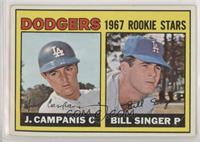 1967 Rookie Stars - Jimmy Campanis, Bill Singer [Poor to Fair]