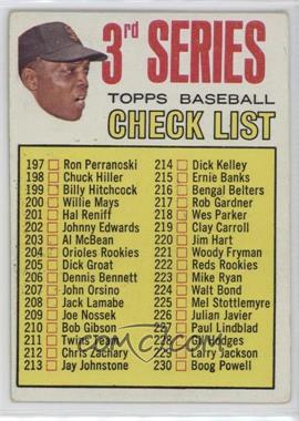 1967 Topps - [Base] #191.1 - 3rd Series Checklist (Willie Mays) (214 is Dick Kelley)