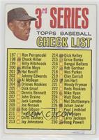 3rd Series Checklist (Willie Mays) (214 is Dick Kelley) [Poor to Fair]