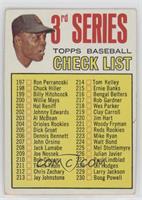 3rd Series Checklist (Willie Mays) (214 is Tom Kelley)