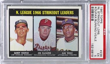 1967 Topps - [Base] #238 - Sandy Koufax, Jim Bunning, Bob Veale [PSA 5 EX]