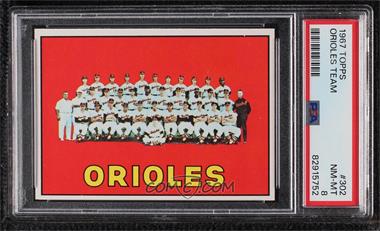 1967 Topps - [Base] #302 - Baltimore Orioles Team [PSA 8 NM‑MT]