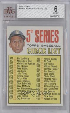1967 Topps - [Base] #361 - 5th Series Check List (Roberto Clemente) [BVG 6 EX‑MT]