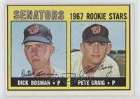 1967 Rookie Stars - Dick Bosman, Pete Craig