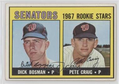 1967 Topps - [Base] #459 - 1967 Rookie Stars - Dick Bosman, Pete Craig