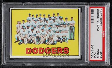 1967 Topps - [Base] #503 - Los Angeles Dodgers Team [PSA 9 MINT (OC)]
