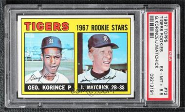 1967 Topps - [Base] #72 - 1967 Rookie Stars - George Korince, Tom Matchick (James Brown pictured in Korince's Name) [PSA 6.5 EX‑MT+]