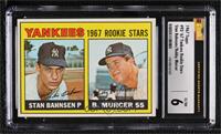 1967 Rookie Stars - Stan Bahnsen, Bobby Murcer [CSG 6 Ex/NM]