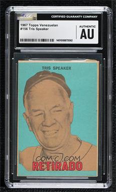 1967 Topps Venezuelan - [Base] #156 - Tris Speaker [CGC Authentic]