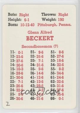 1968 APBA Baseball 1967 Season - [Base] #_GLBE - Glenn Beckert [Poor to Fair]