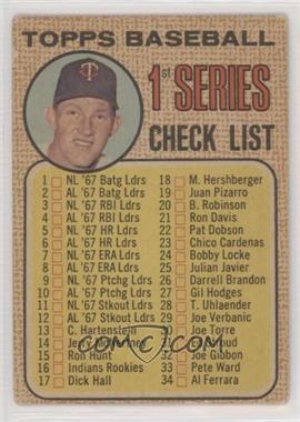 1968 Topps - [Base] - Venezuelan #67 - Checklist - 1st Series (Jim Kaat)