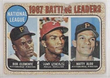 1968 Topps - [Base] #1 - League Leaders - Roberto Clemente, Tony Gonzalez, Matty Alou (Bob Clemente on Card) [COMC RCR Poor]