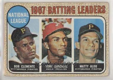 1968 Topps - [Base] #1 - League Leaders - Roberto Clemente, Tony Gonzalez, Matty Alou (Bob Clemente on Card) [COMC RCR Poor]