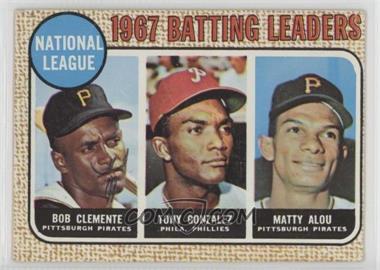 1968 Topps - [Base] #1 - League Leaders - Roberto Clemente, Tony Gonzalez, Matty Alou (Bob Clemente on Card) [COMC RCR Poor]