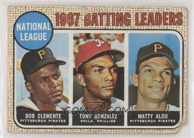 1968 Topps - [Base] #1 - League Leaders - Roberto Clemente, Tony Gonzalez, Matty Alou (Bob Clemente on Card) [Poor to Fair]