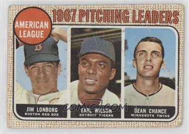 1968 Topps - [Base] #10.1 - League Leaders - Jim Lonborg, Earl Wilson, Dean Chance ("Lonberg" on Back) [Poor to Fair]