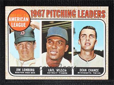 1968 Topps - [Base] #10.1 - League Leaders - Jim Lonborg, Earl Wilson, Dean Chance ("Lonberg" on Back)