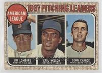 1967 AL Pitching Leaders (Jim Lonborg, Earl Wilson, Dean Chance) (