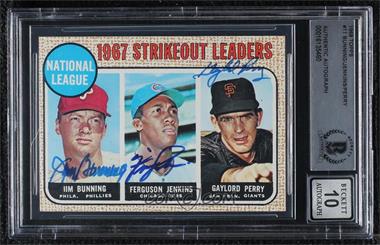 1968 Topps - [Base] #11 - League Leaders - Jim Bunning, Ferguson Jenkins, Gaylord Perry [BAS BGS Authentic]