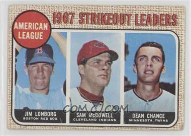 1968 Topps - [Base] #12 - League Leaders - Jim Lonborg, Sam McDowell, Dean Chance [Good to VG‑EX]