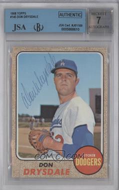 1968 Topps - [Base] #145 - Don Drysdale [JSA Certified Encased by BGS]