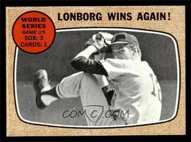 1968 Topps - [Base] #155 - World Series - Game #5 - Lonborg Wins Again! [EX MT]