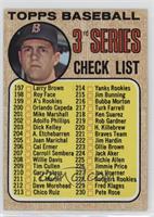 Checklist - 3rd Series (Carl Yastrzemski) (