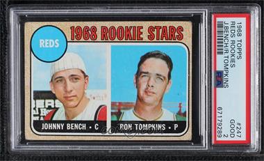 1968 Topps - [Base] #247.2 - 1968 Rookie Stars - Johnny Bench, Ron Tompkins ("Impressed the Reds") [PSA 2 GOOD]
