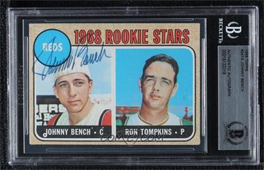 1968 Topps - [Base] #247.2 - 1968 Rookie Stars - Johnny Bench, Ron Tompkins ("Impressed the Reds") [BAS BGS Authentic]