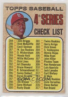 1968 Topps - [Base] #278.1 - Checklist - 4th Series (Orlando Cepeda) (Copyright on Left)