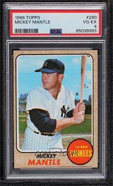 1968 Topps - [Base] #280 - Mickey Mantle [PSA 4 VG‑EX]