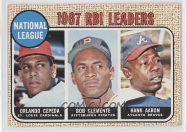 1968 Topps - [Base] #3 - League Leaders - Orlando Cepeda, Roberto Clemente, Hank Aaron (Bob Clemente on Card)