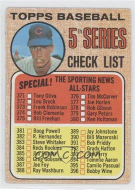 1968 Topps - [Base] #356.2 - Checklist - 5th Series (Ken Holtzman) (Cap Near Black Circle) [Good to VG‑EX]