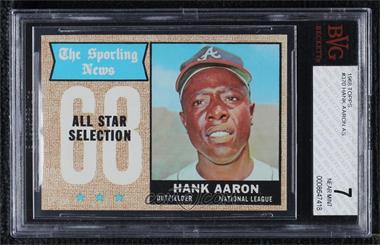 1968 Topps - [Base] #370 - Sporting News All-Stars - Hank Aaron [BVG 7 NEAR MINT]